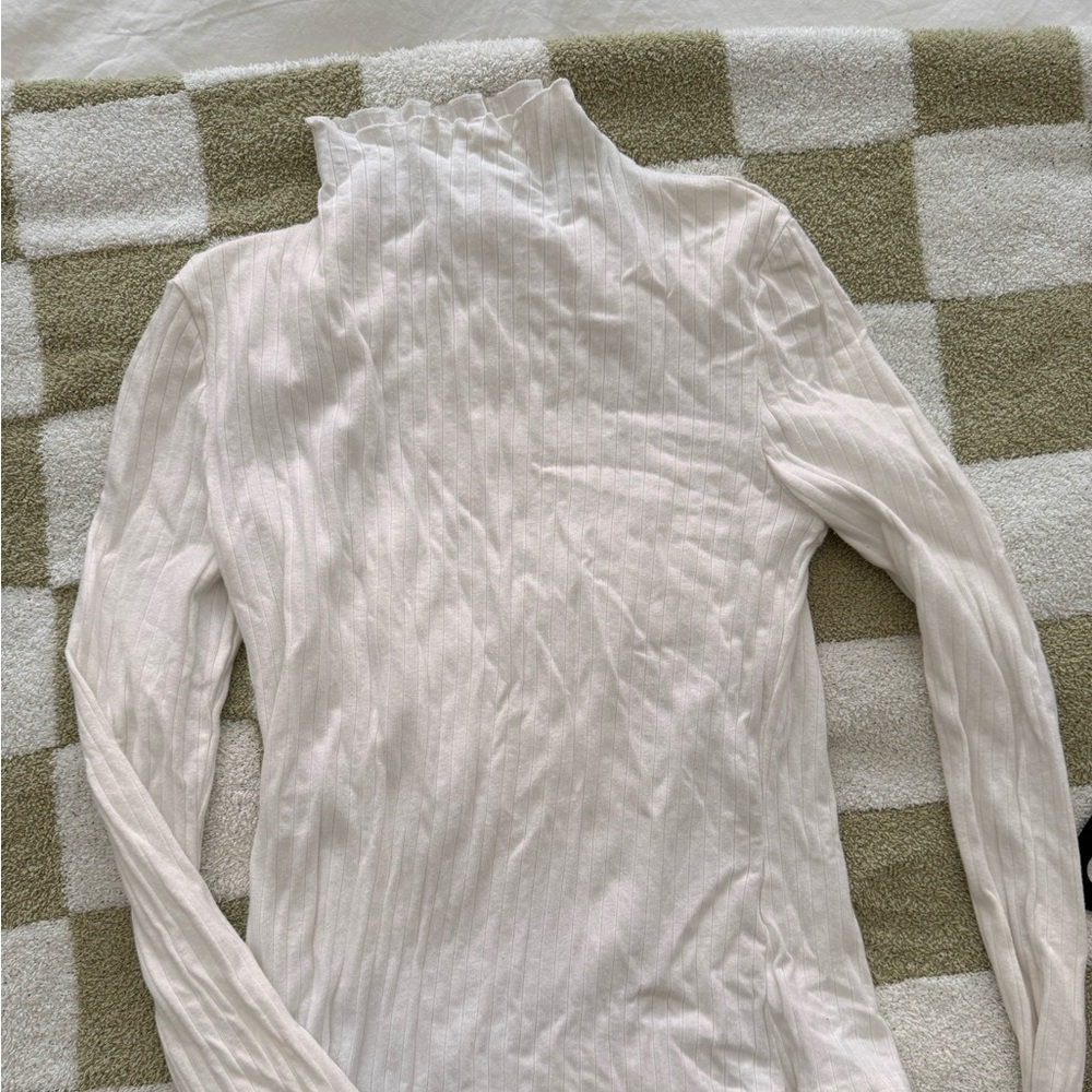Mock neck ribbed long sleeve